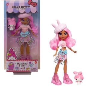 Hello Kitty & Friends Doll with Pet MY MELODY & STYLIE NEW!
